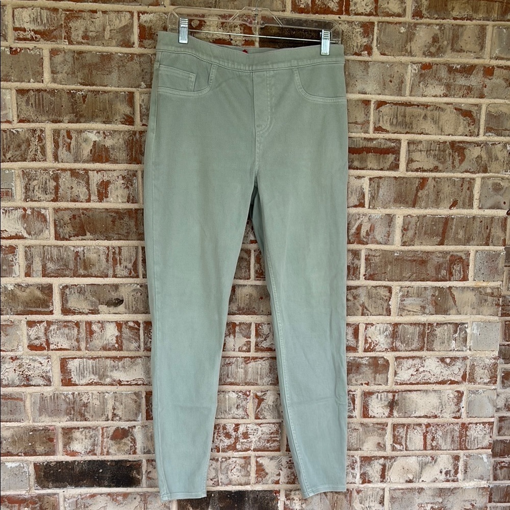 Spanx Sage‎ Green Stretch Skinny Pull-On Jeans